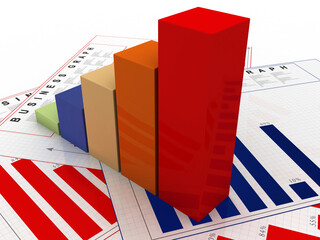 3d rendering Stock market online business concept. business Graph 
