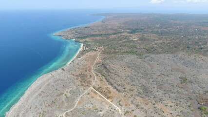 Fototapeta na wymiar This is an airstrip on the island of Kisar which is close to the ocean and looks so beautiful