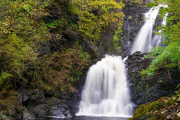 Fototapeta na wymiar Long exposure of the Falls of Rha near Uig on the Isle of Skye