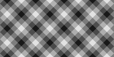 black white diagonal checkered tartan traditional ornament repeatable pattern, textile texture from plaid, tablecloths, shirts. editable vector, easy color changing - one color one object