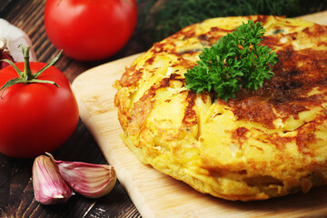 A national dish of Spanish cuisine - tortilla
