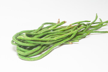 Long beans isolated on white background