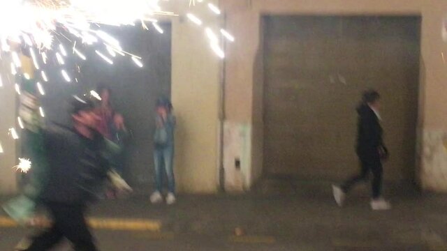 Catalan party the correfoc in barcelona