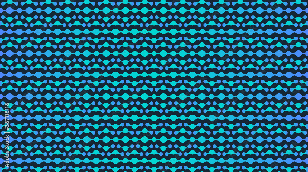 Poster blue and turquoise vector pattern. science and medical texture design. abstract geometric waving lin