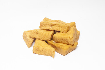 tofo or tahu in indoneisa isolated on white background, tahu is traditional indonesian food