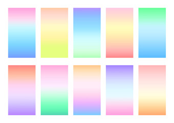 Set of soft color gradient background