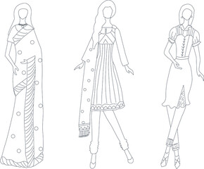 Handmade Female Fashion Design, Illustration