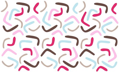 Hand drawn various shapes and doodle objects. Modern contemporary trendy illustration. . Vector illustration