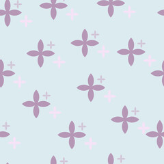 Baptismal. Gentle ornament in light
blue background. Four-leaf. Floral seamless pattern