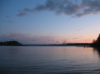 Fototapeta na wymiar Finland, the Turku archipelago, the island of Nauvo, sunset in August