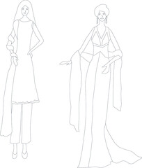 Fototapeta premium Handmade Female Fashion Design, Illustration