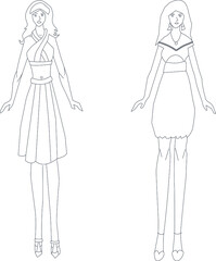 Handmade Female Fashion Design, Illustration