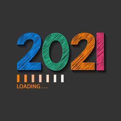 Happy new year 2021 Loading vector