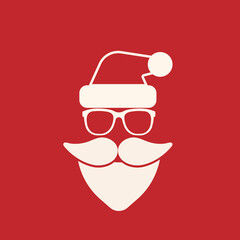 Obraz na płótnie Canvas Santa hipster icon simple design