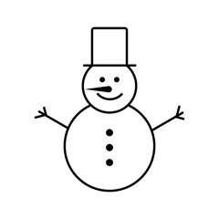 Snowman line icon simple design