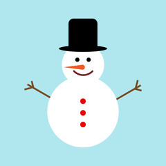 Snowman icon flat style simple design