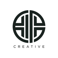 Obraz premium hh luxury logo design vector icon symbol circle