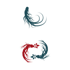 Ginseng vector icon illustration design template