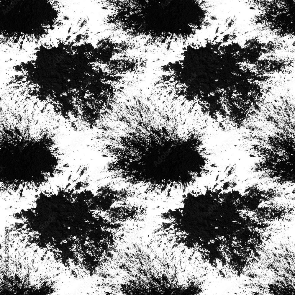 Aufkleber seamless pattern of black spots with splashes isolated on white background