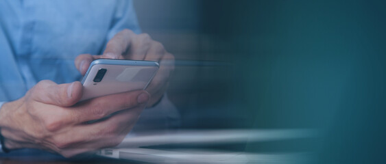 Man using his mobile phone