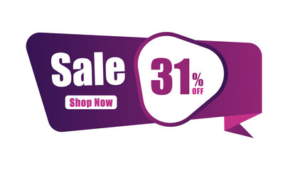 31% discount Sales banner, 31 percent Banners, New offer Discount sign banner