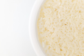 Rice rice on white background