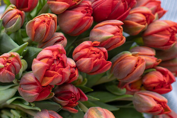 Obraz premium Flower composition. Macro photo. Wedding decor. A Beautiful bouquet of fresh flowers. 