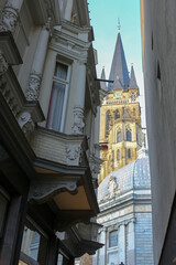 Aachen / Germany - December 28, 2019: The Aachen Cathedral is a Roman Catholic church and the see...