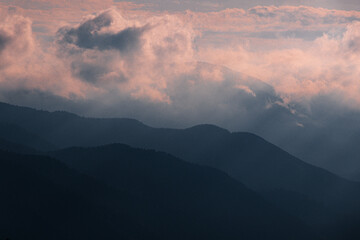 clouds over the mountains