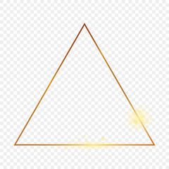 Gold glowing triangle frame