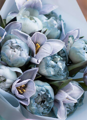 Obraz premium Flower composition. Macro photo. Wedding decor. A Beautiful bouquet of fresh flowers. 