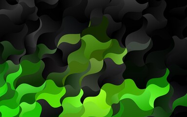 Dark Green vector background with abstract lines.