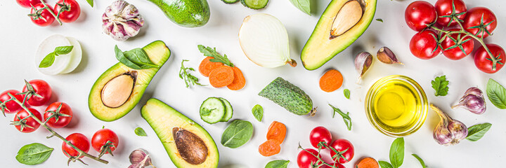 Organic fresh raw vegetables flatla