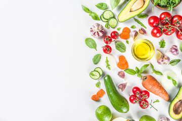 Organic fresh raw vegetables flatla