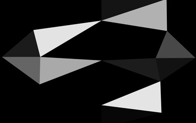 Dark Silver, Gray vector abstract polygonal texture.
