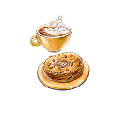 Coffee con panna, cake delices de Paris
