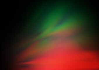 Dark Green, Red vector glossy abstract background.