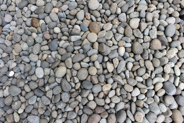 Pebbles, rocks, and stones as natural decoration in the garden.