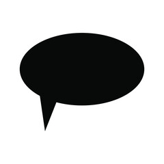 Single design element - speech bubble. Hand drawn black icon for web site, business, sticker, logo.