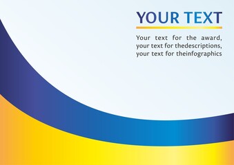 Flag of Ukraine, template for the award, an official document with a flag and a symbol of Ukraine