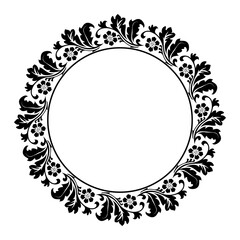 Decorative frame Elegant vector element for design in Eastern style, place for text. Floral black border. Lace illustration for invitations and greeting cards