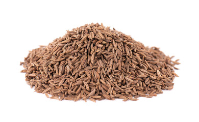 Cumin seeds isolated on white background. Cumin seeds or caraway.