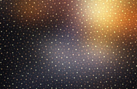 Golden sparkling rhinestones repeat pattern on black shiny smooth background. Holidays luxury texture.