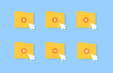 Abstract flat style folder icons