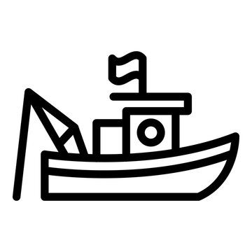 recommend clip art: Flag fishing boat icon. Outline flag fishing boat vector icon for web design isolated on white background