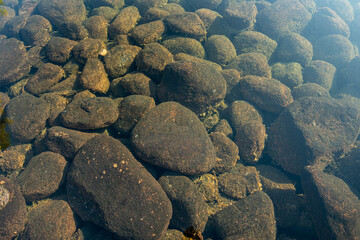 rocks under water