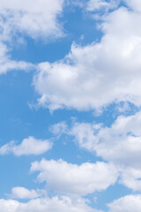 Cloudy blue sky on sunny day. Blue sky with clouds.