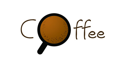 Slogan it's coffee time, caffeine loading. Flat vector. Motivation, inspiration message moment. Word for possitive emotions quotes for banner. Relaxing and chill. Quote coffee cup,  o'lock signs.