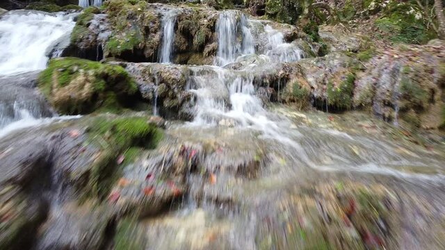 view of a little waterfall in Andoin flowing