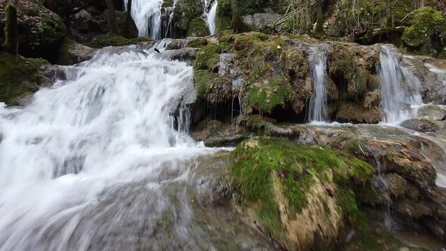 view of a little waterfall in Andoin flowing